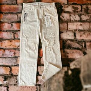 S. O. N. G. Cream Colored Jeans. 90s Boyfriend Style. Low Rise. Distressed. NWT